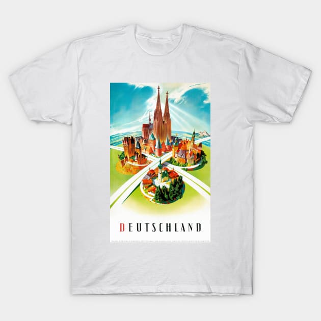 Vintage Travel Poster Germany Churches Castles and Cathedrals T-Shirt by vintagetreasure